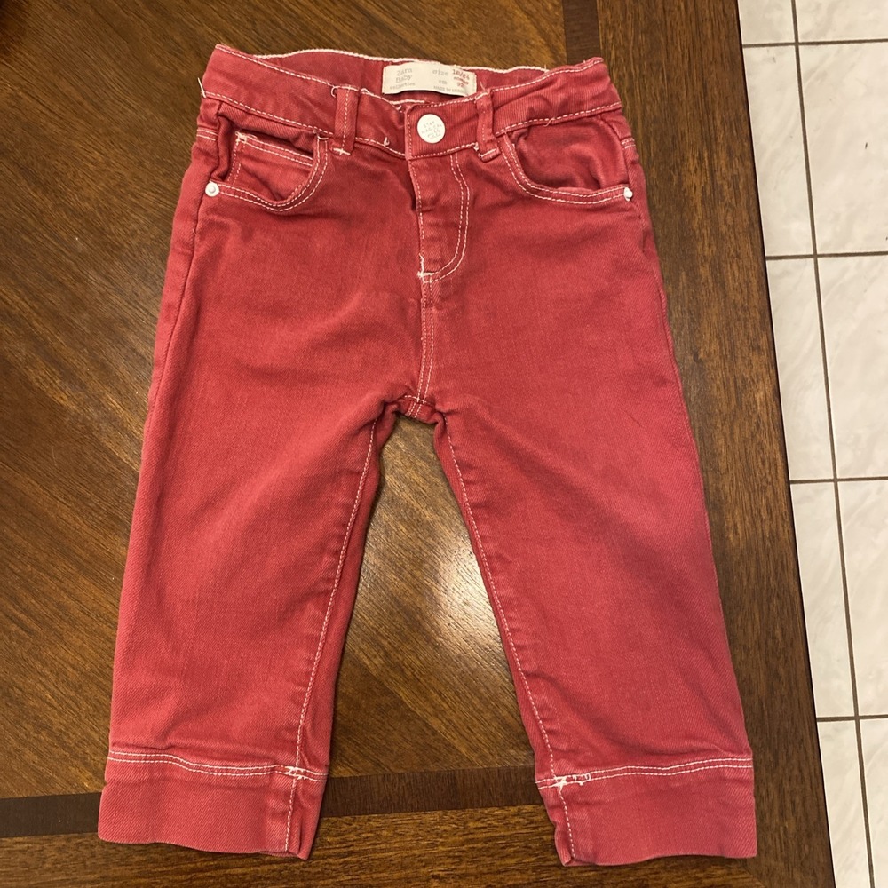 Zara Baby Collection Red Skinny Stretchy Jeans‎ - 12-18 Months